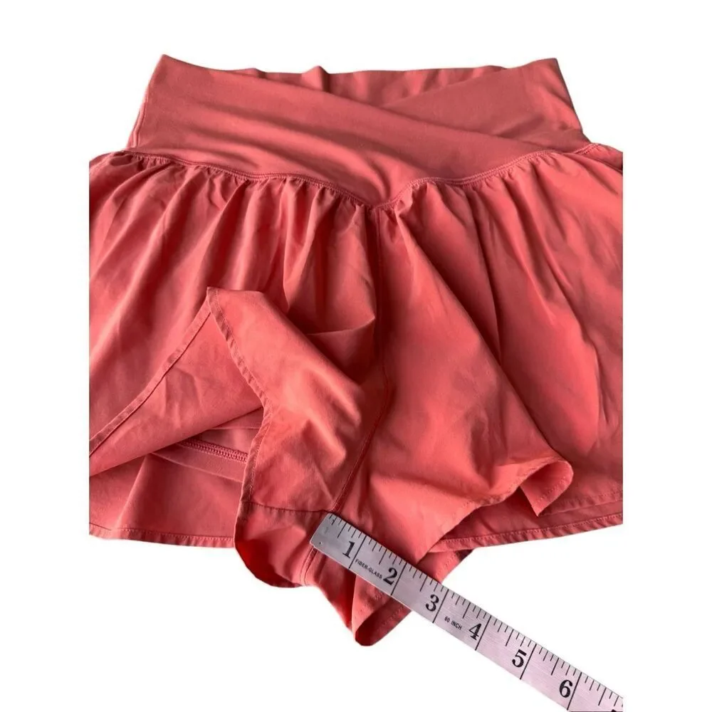 OFFLINE By Aerie Real Me Crossover Flowy Shorts In Coral Orange Size M